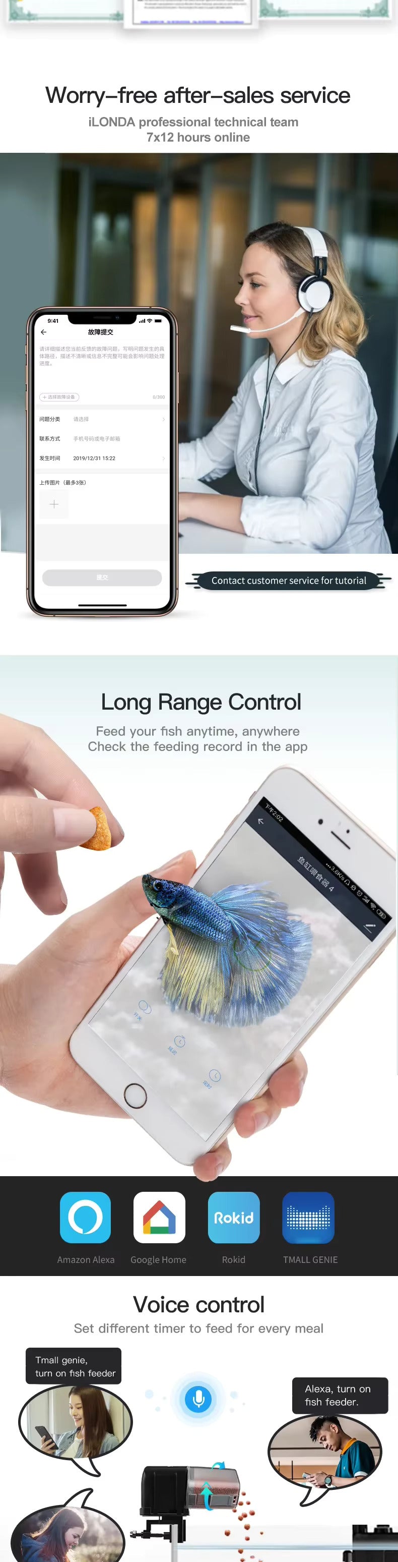 Automatic Aquarium Feeder Timing/Wifi Smart Phone App