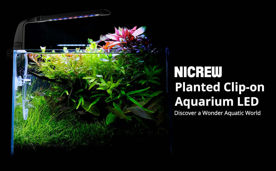 NICREW Clip on Aquarium Light, Planted Aquarium Light for Nano Tank.