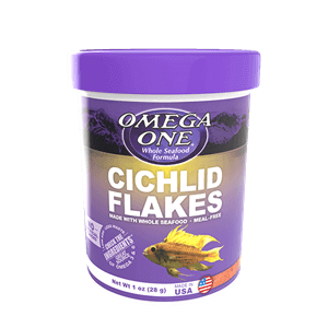 Omega One® Cichlid Flakes.