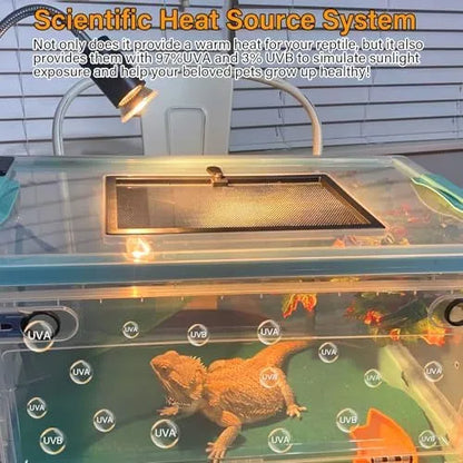 Reptile Heating Lamp with UVA UVB Light Bulbs