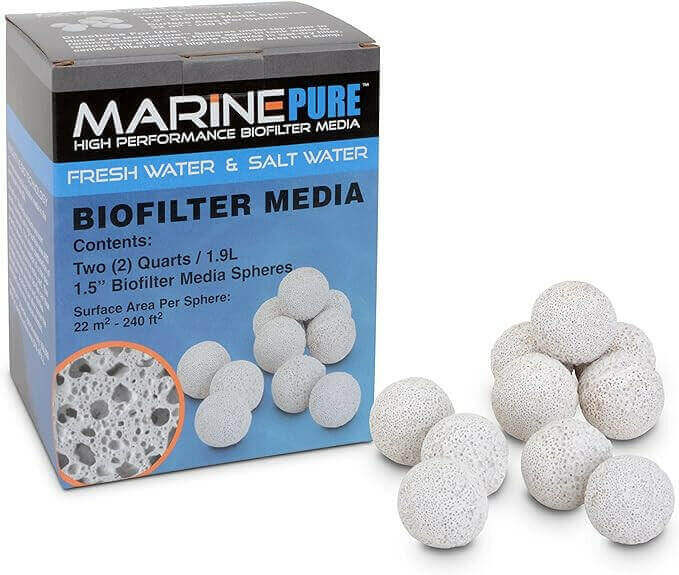 MarinePure Sphere Bio-Filter for Marine and Freshwater Aquariums, 2-Quart.