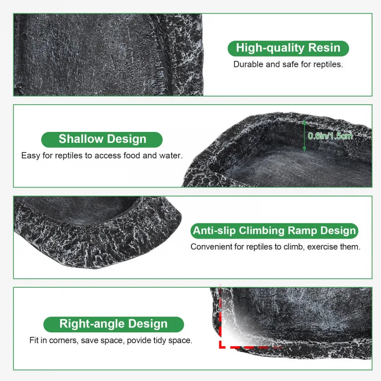 Hygger ZOO 2-in-1 Retile Water & Food Dish