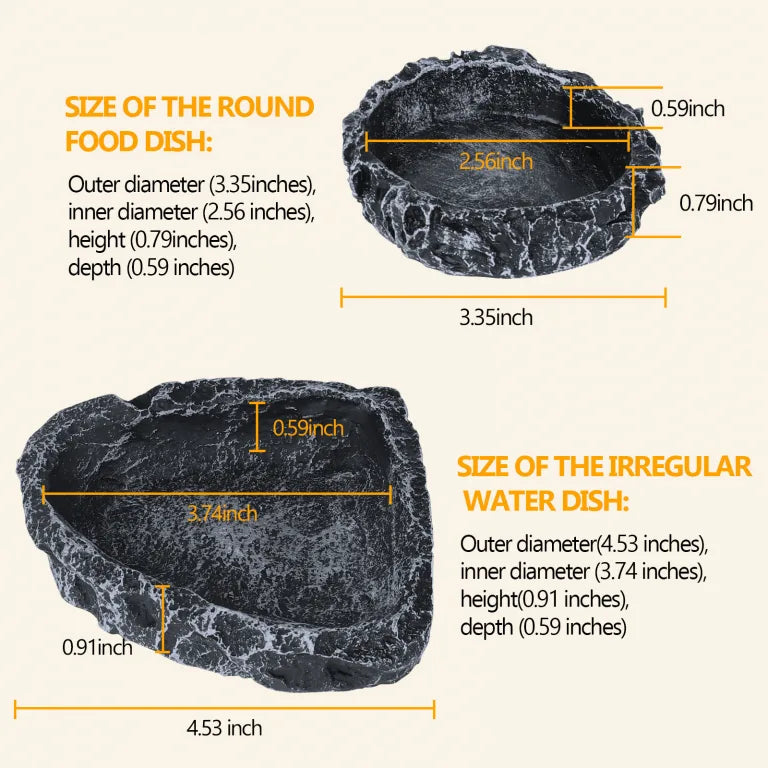 Hygger ZOO Reptile Water Dish Food Bowl