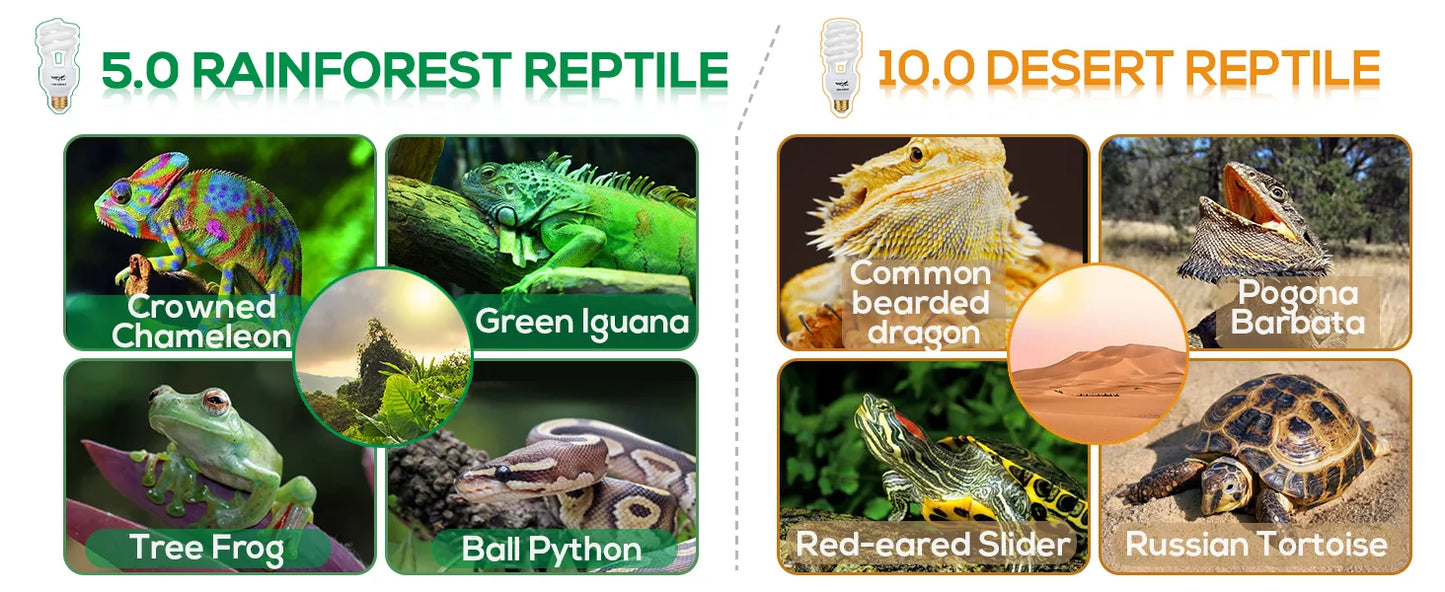 Hygger ZOO UVA UVB Spiral Tube Fluorescent Reptile Light