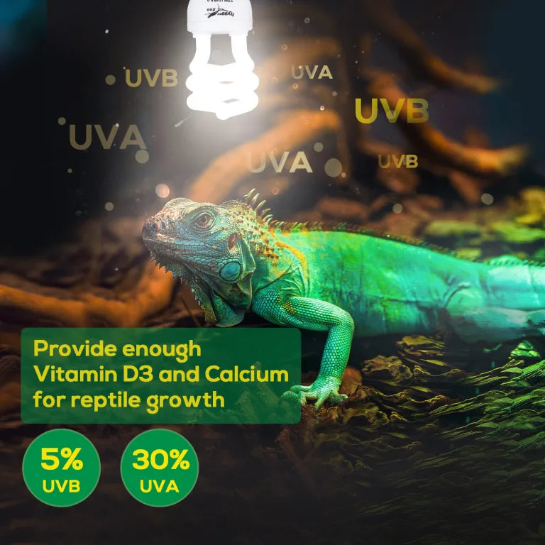 Hygger ZOO UVA UVB Spiral Tube Fluorescent Reptile Light