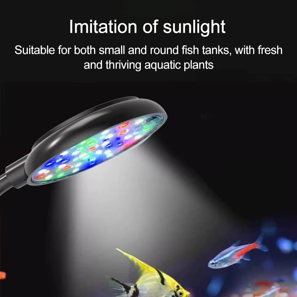 Clip On Aquarium LED  Light USB RGB/White 14 Lighting Modes 5 Brightness Adjustment