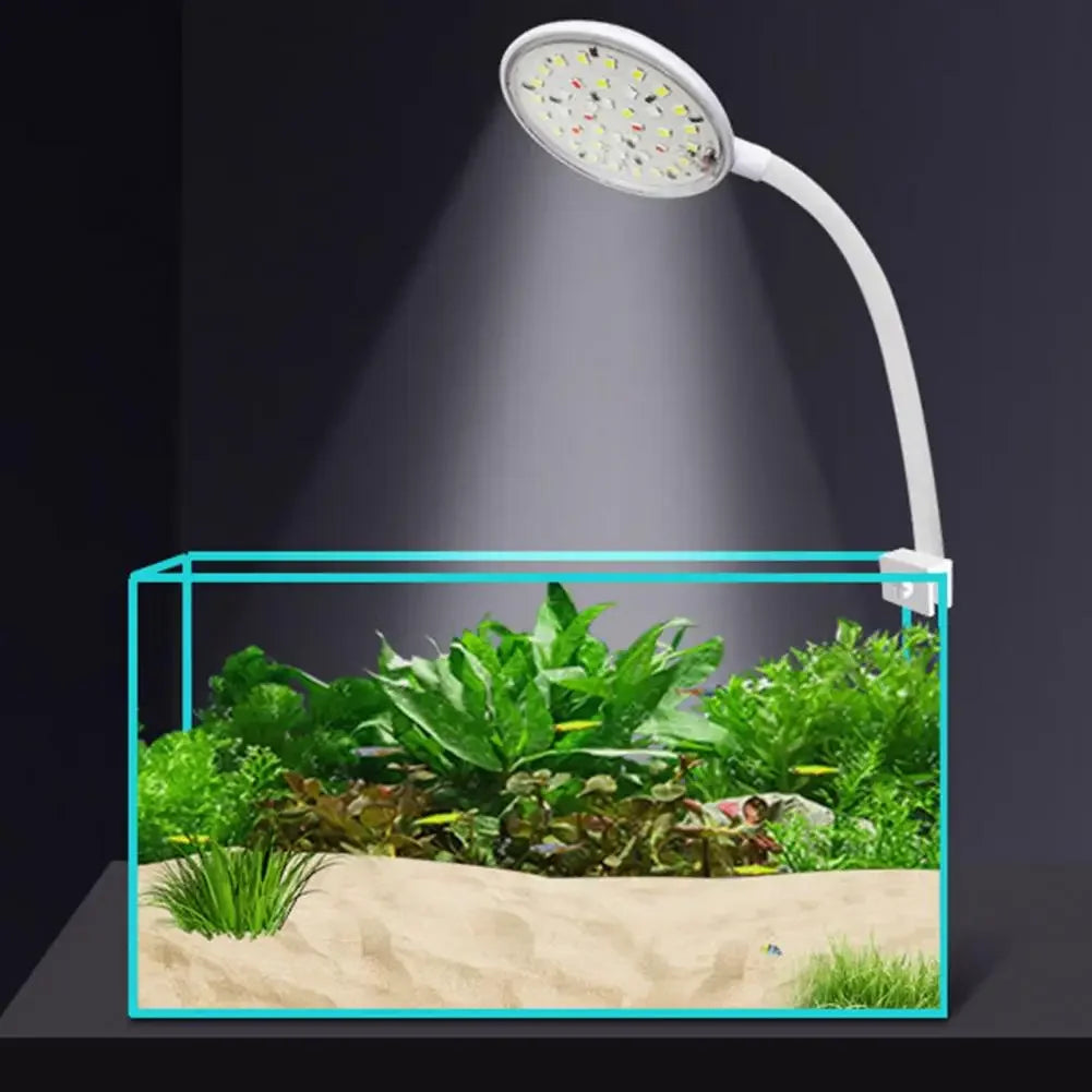 USB LED Fish Tank Clip Lamp, Full Spectrum Waterproof