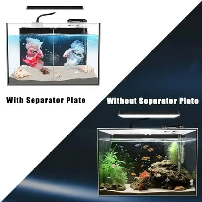 3 Gallon Nano Glass Betta Fish Tank LED Filter Separator Black Square Aquarium