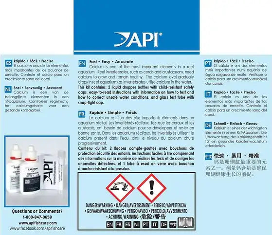 API Calcium Ca2+ Test Kit for Healthy Coral Growth.