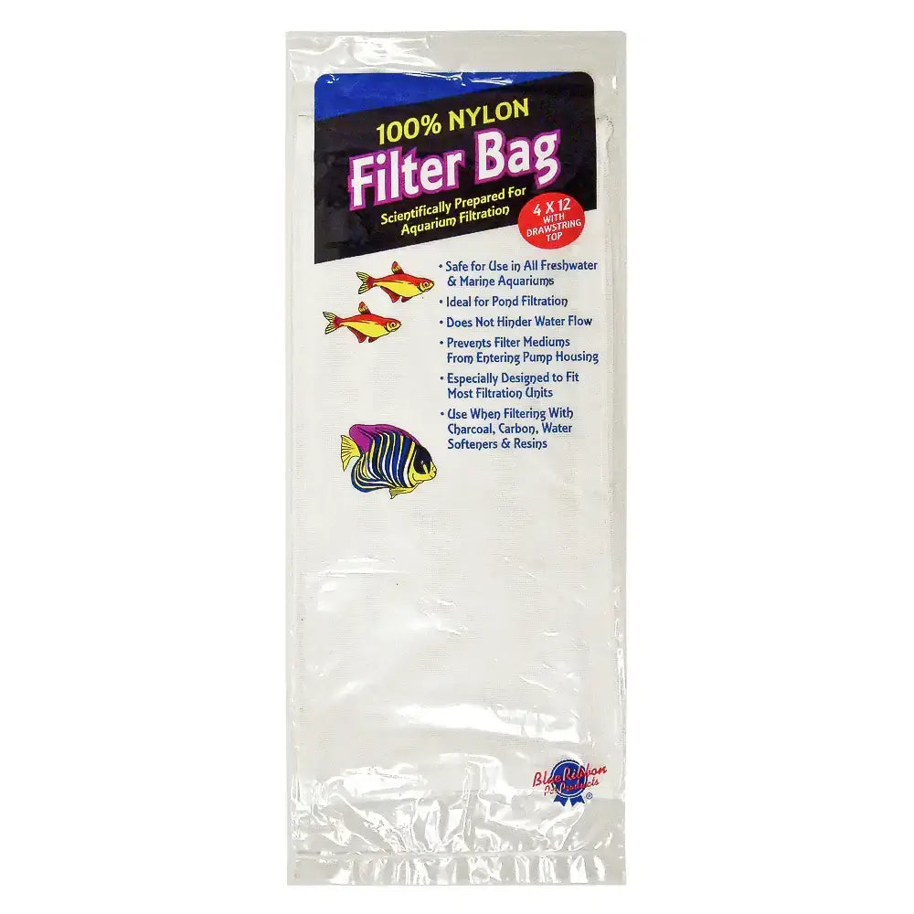 Blue Ribbon Pet 100% Nylon Filter Bag with Drawstring Top for Aquarium Filtration.