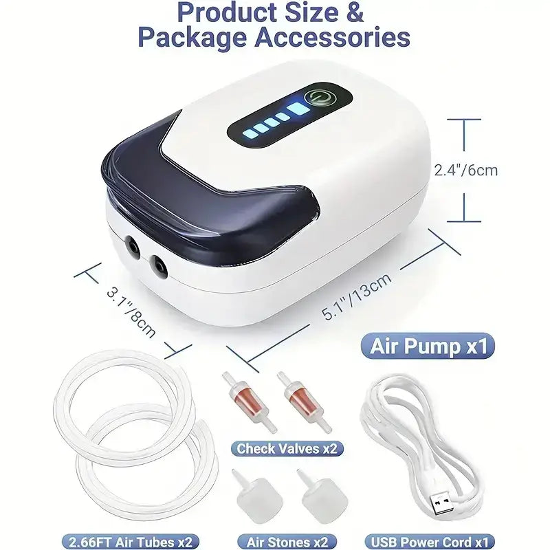 Sebo Aquarium Air Pump Rechargeable 6000mAh With USB.