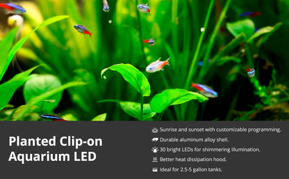 NICREW Clip on Aquarium Light, Planted Aquarium Light for Nano Tank.