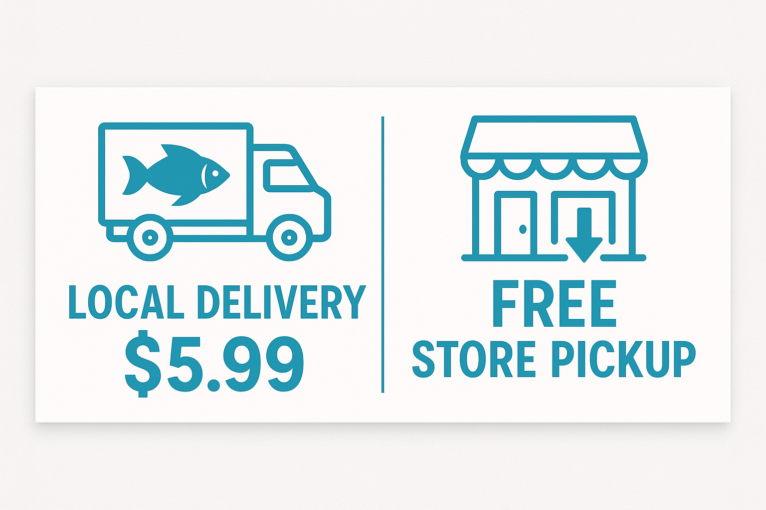 Local delivery only $5.99 and Free Store pick up make it look professional