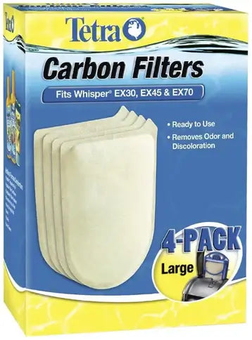 Tetra Carbon Filters for Whisper EX Power Filters Large 4- Pack.