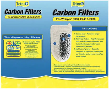 Tetra Carbon Filters for Whisper EX Power Filters Large 4- Pack.